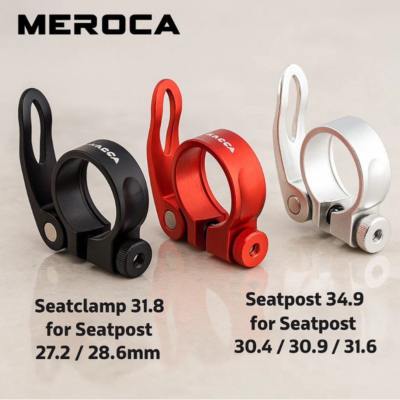 Meroca Seatclamp Quick Release QR 31.8 34.9 mm 31.8x34.9mm Klem Sadel Sepeda MTB Road Bike