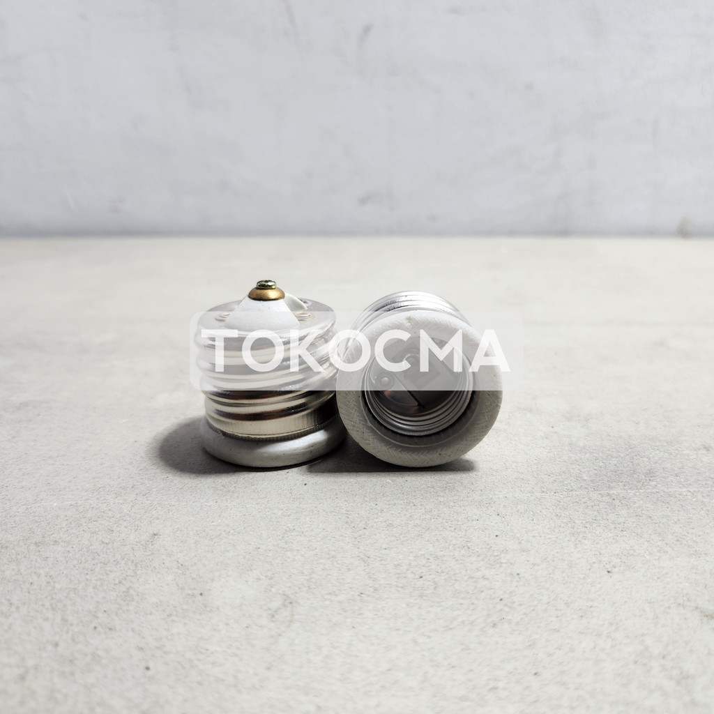 Fitting Over Converter E40 Ke E27 Adaptor Fiting Keramik E40 To E27 (Dari Lampu E27 Ke Fitting E40)