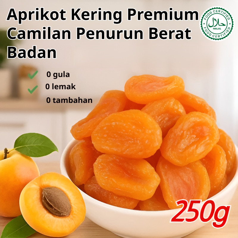 

250gr Tanpa Inti apricot kering tanpa biji Organik Rendah Gula Dried Apricot buah aprikot kering buah dried