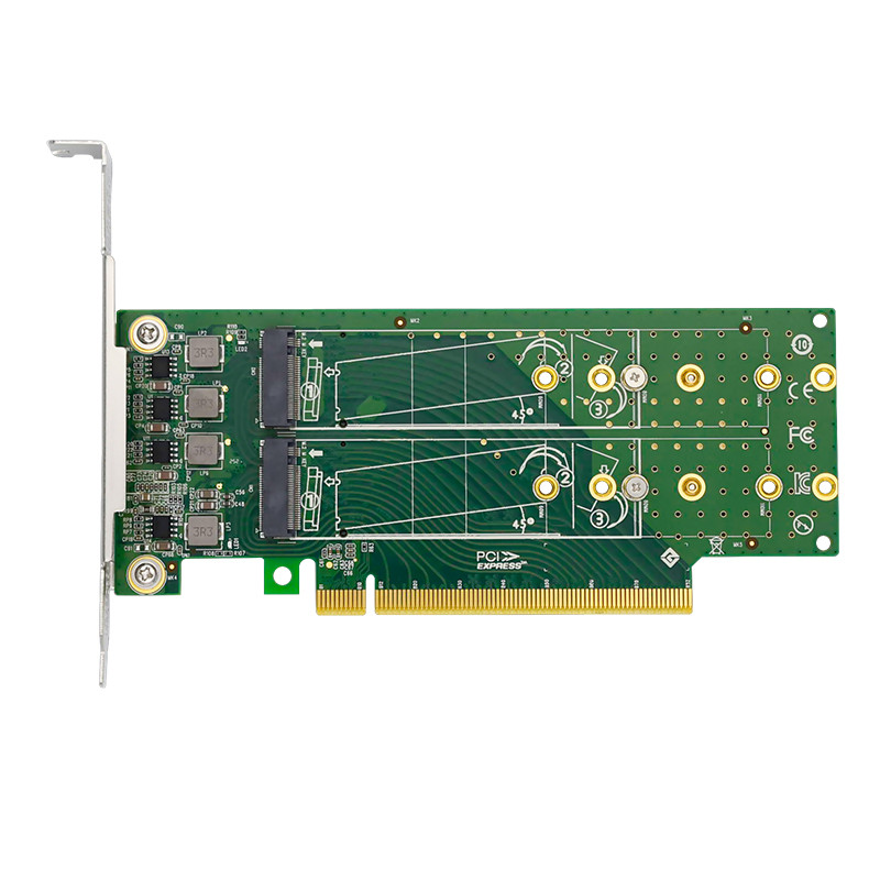 

PCIe x16 to 4-Port M.2 NVMe SSD Adapter- Low Profile-