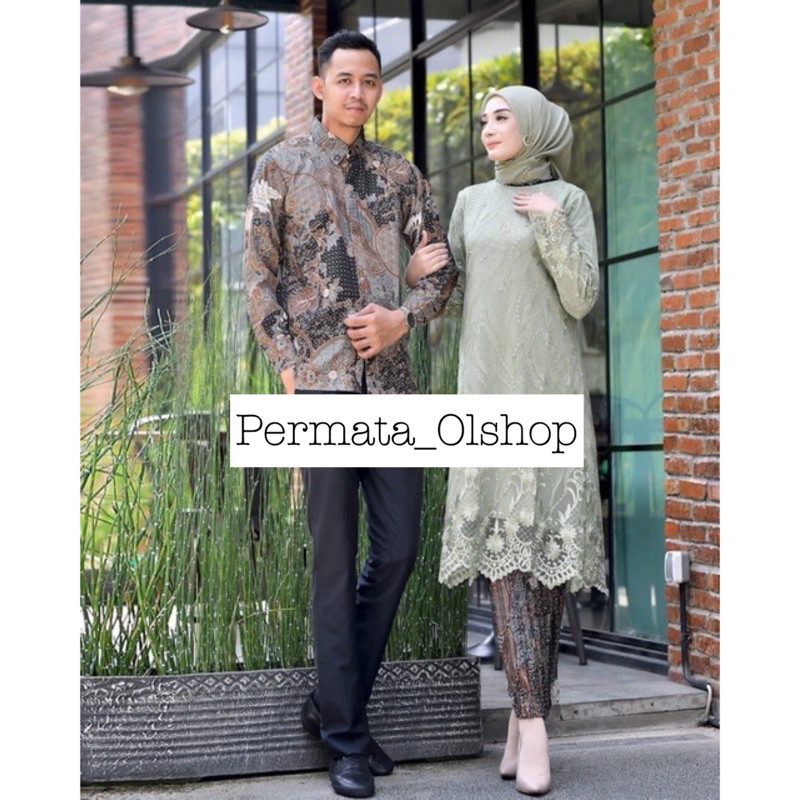 [𝗠𝗲𝗺𝗼𝘇𝗮] Couple Kebaya Tunik Tulle Modern / Kebaya Couple / Kebaya Modern / Baju Kebaya Modern / Keb