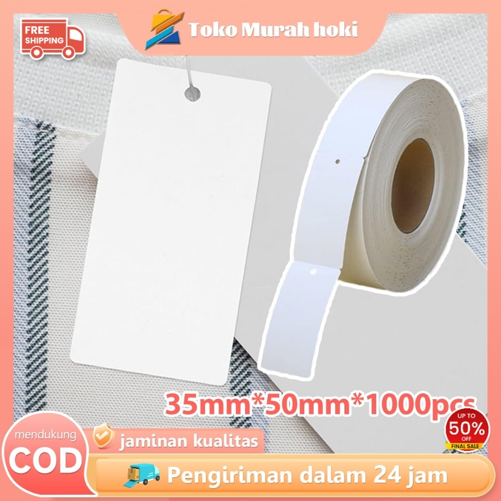 

Label Hangtag Baju Blank 1000pcs Hang Tag Polos Kosong 35*50mm Label Pakaian Blank Dapat Dicetak