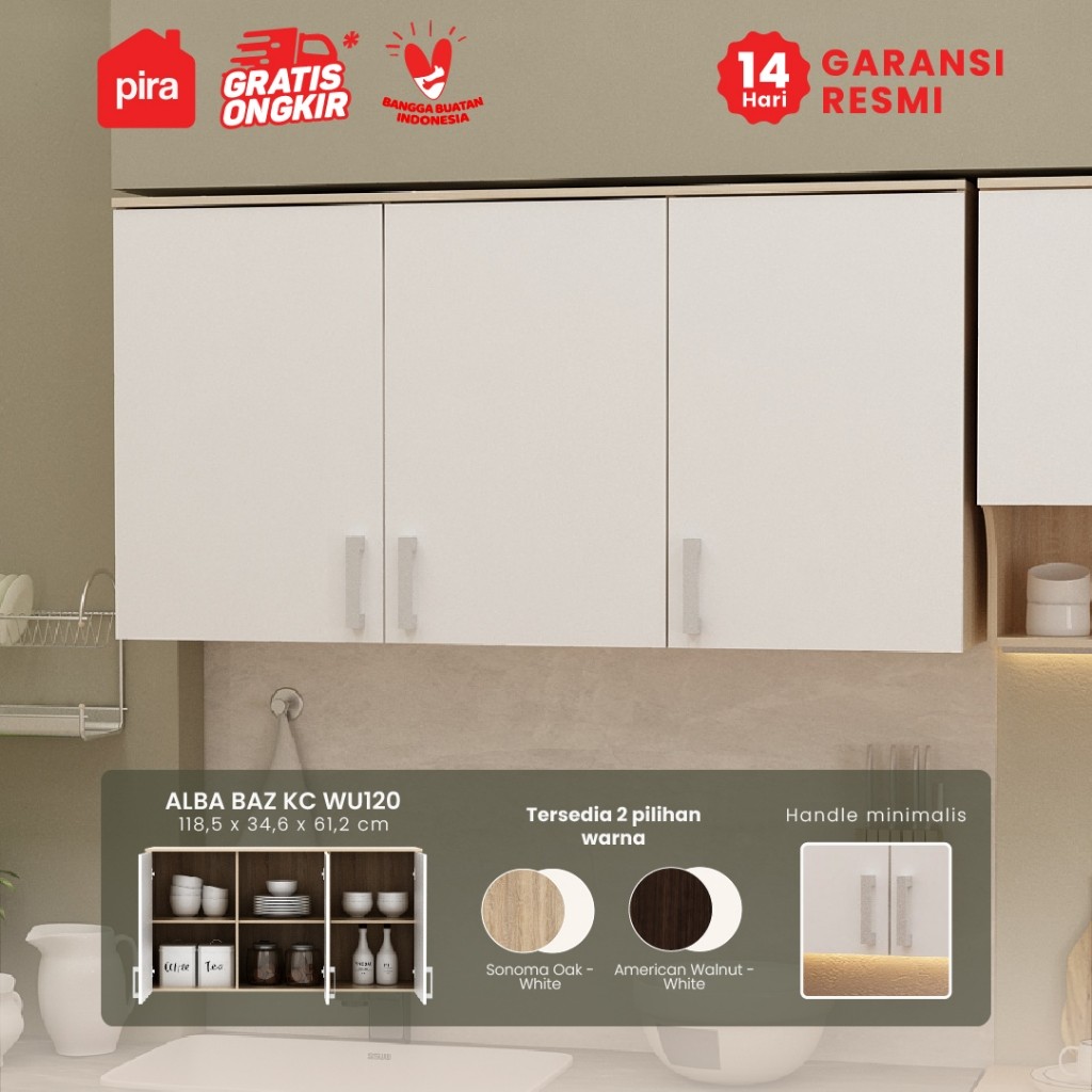 Pira Metropolis - ALBA BAZ KC WU120 Kabinet Gantung Dapur