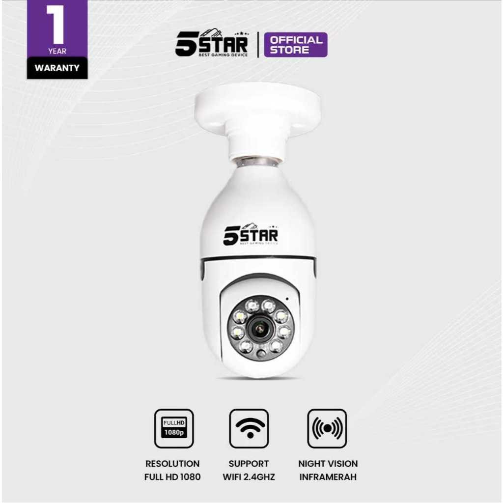 5Star CCTV Wifi 8MP Kamera CCTV Outdoor Full HD IP Camera Waterproof IPC200 Lampu 360 Degree