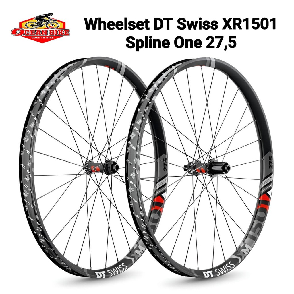 DT SWISS Wheelset Sepeda MTB 27.5 XR1501 Spline One 6 Bolt Wheel Set Mountain Bike