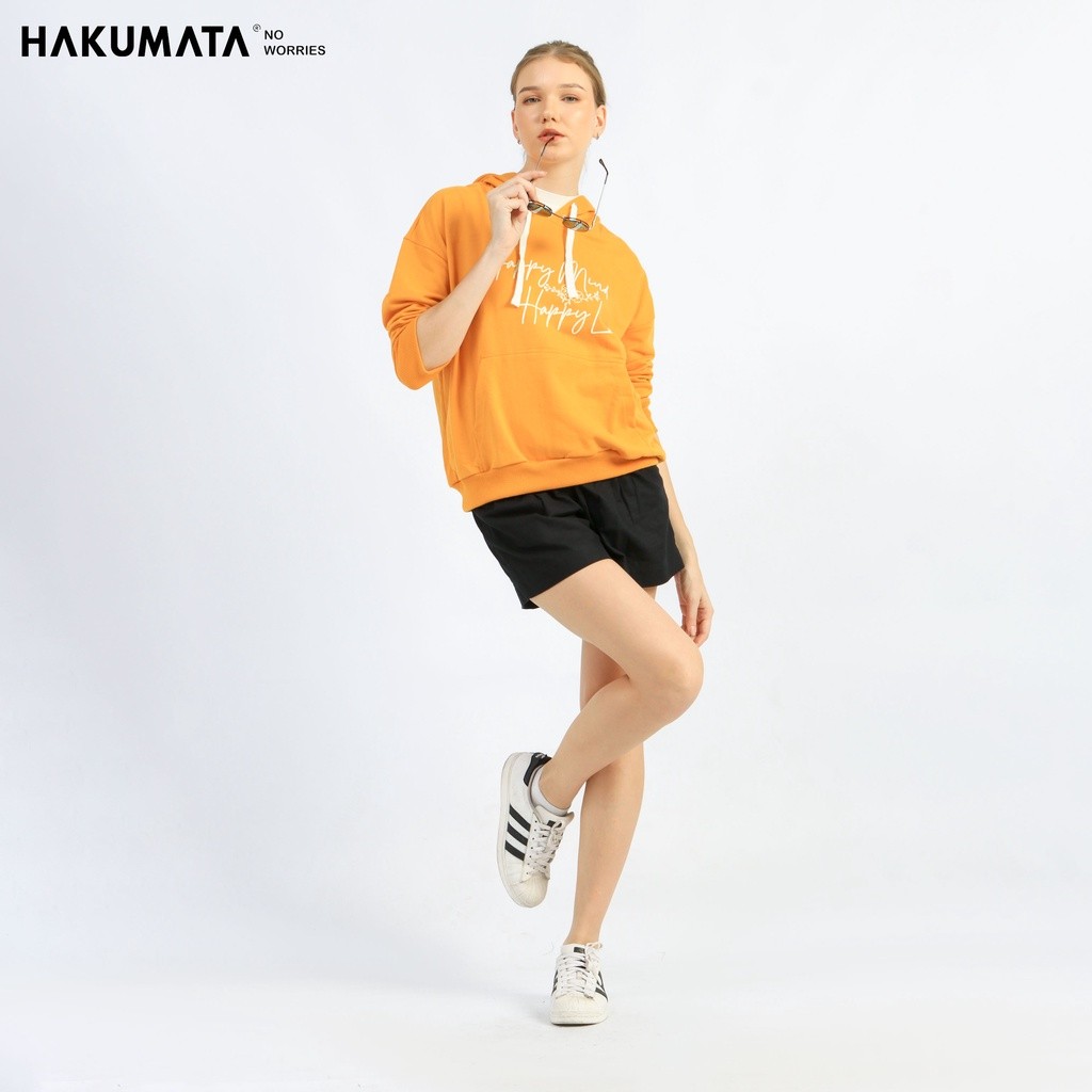 Hakumata Girl - Indigenous - Sweater Full Hoodie Cewek Katun Baby Terry Kuning - Jaket Wanita