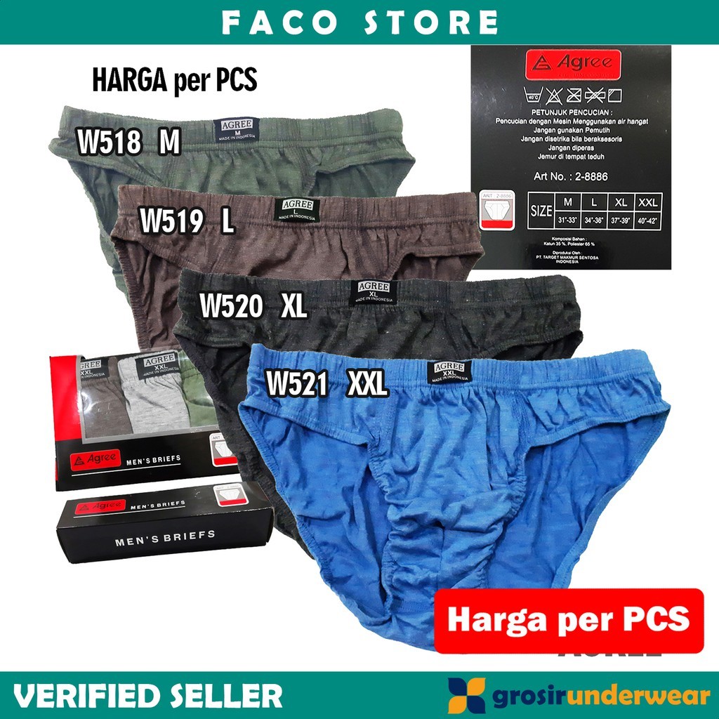 [6 PCS] Celana Dalam Pria AGREE - Celana Dalam Cowok Laki-Laki - Men Underwear F42