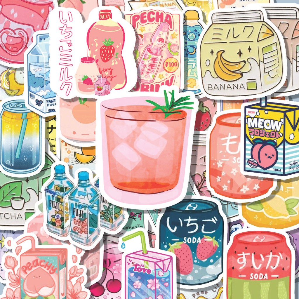 

100PCS Lucu Stiker Japan Flavored Drink 2 [Minuman Jepang] Stiker Aesthetic Stiker Anti Air Stikers Berperekat Waterproof sticker decal buat Motor Helm Buku Journal Koper Casing HP Laptop Botol Minum Hadiah anak