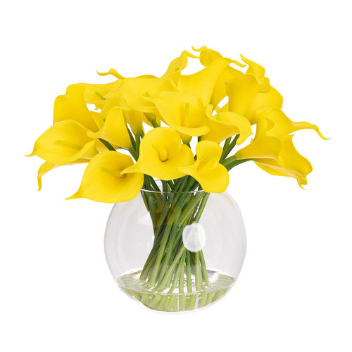 Bunga Grosir Jakarta 12 Pcs Hiasan Bunga Plastik Artificial Calla Lily Kuning Latex Dekorasi Meja Ta