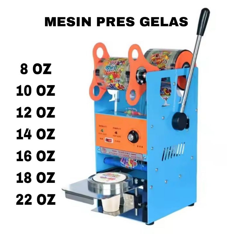 GIMPET Mesin Cup Sealer 12Oz 16Oz 22Oz 24Oz Mesin Pres Cup Gelas Plastik Mesin Press Cup Sealer