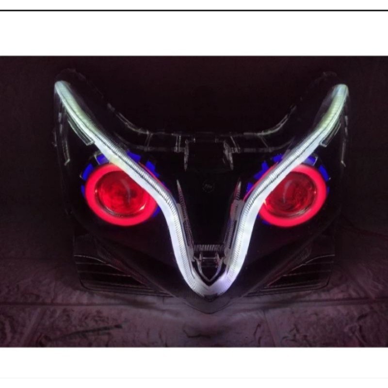 Reflektor Lampu Depan Vario 125 Old Plus Proji Running Super Terang Set Lampu Alis cokro variasi