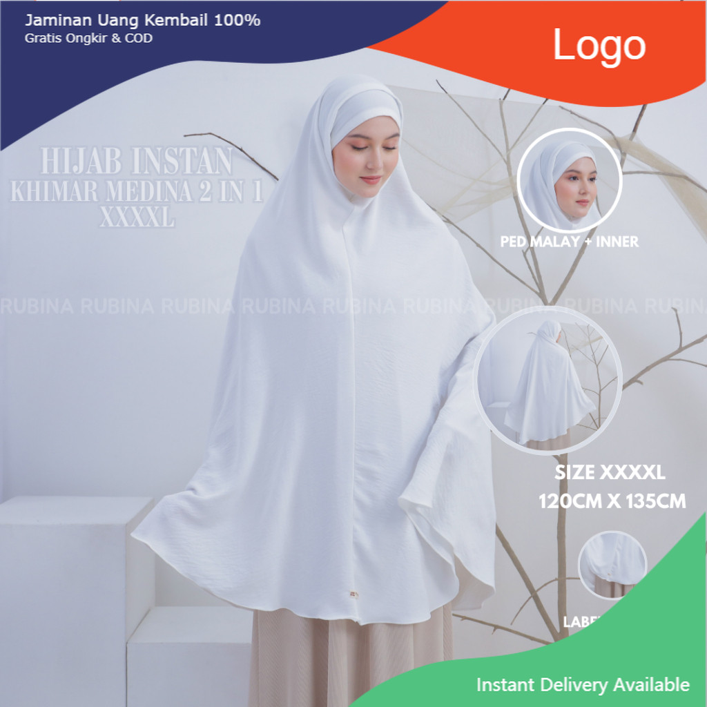 ysf ysf ysf ysf Khimar Medina Super Jumbo soft Pet Malay & Inner Crinkle Airflow XXXXL Syar'i/Bergo 
