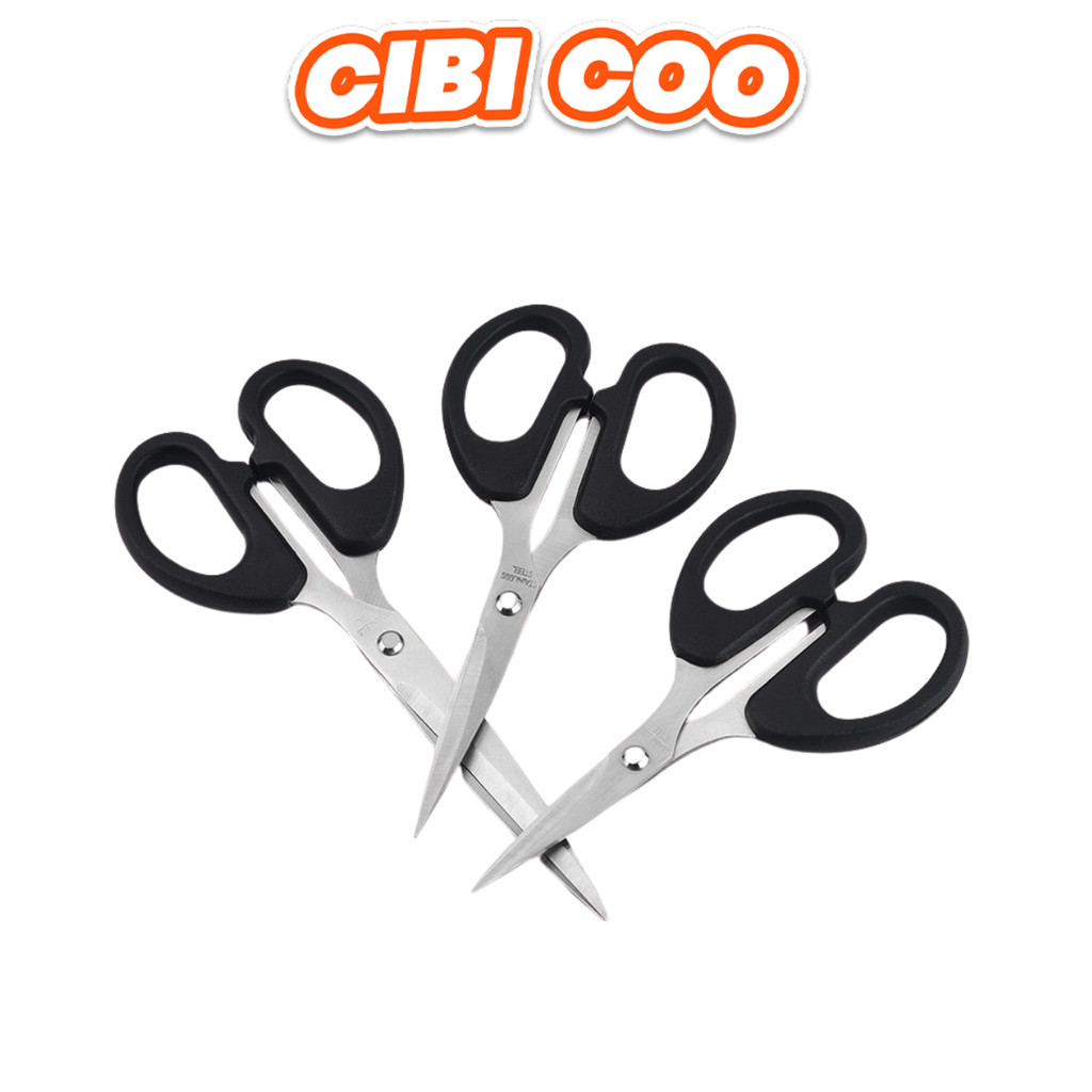 CIBICOO Gunting Kertas Hitam Stainless Steel H1055 Super Tajam Gunting Rambut Ukuran Besar Sedang Da