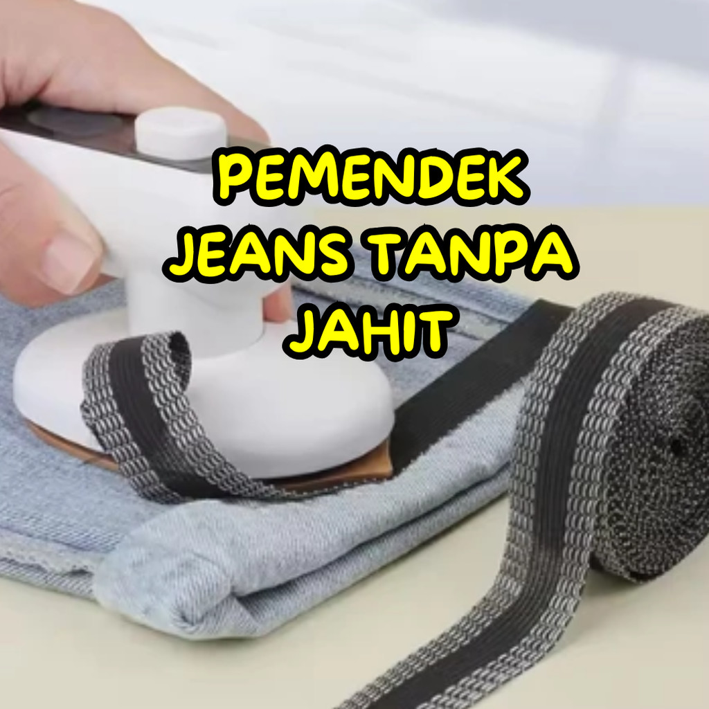 Lem Kain Jeans Pemendek Celana Tanpa Jahit Lem Penambal Kain Bolong Sobek Serbaguna