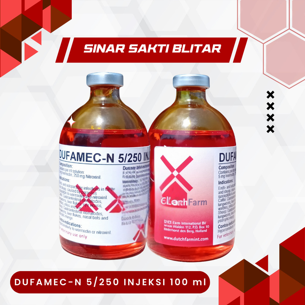 DUFAMEC-N 5/250 INJEKSI 100 ML - Obat Cacing Hati Sapi Kerbau Kambing Domba
