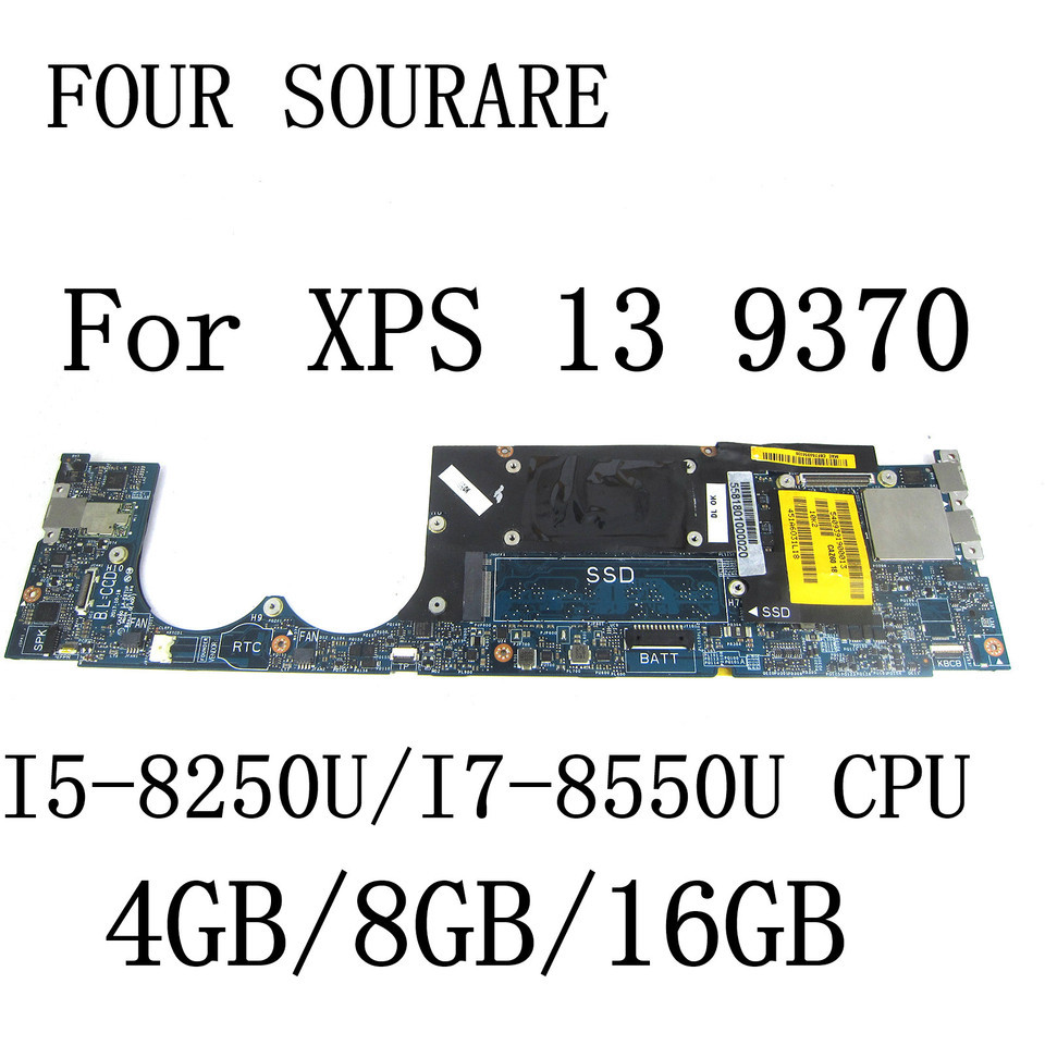 CAZ60 LA-E671P For Dell XPS 13 9370 Laptop Motherboard with I5-8250U/I7-8550U CPU and 4GB/8GB/16GB R