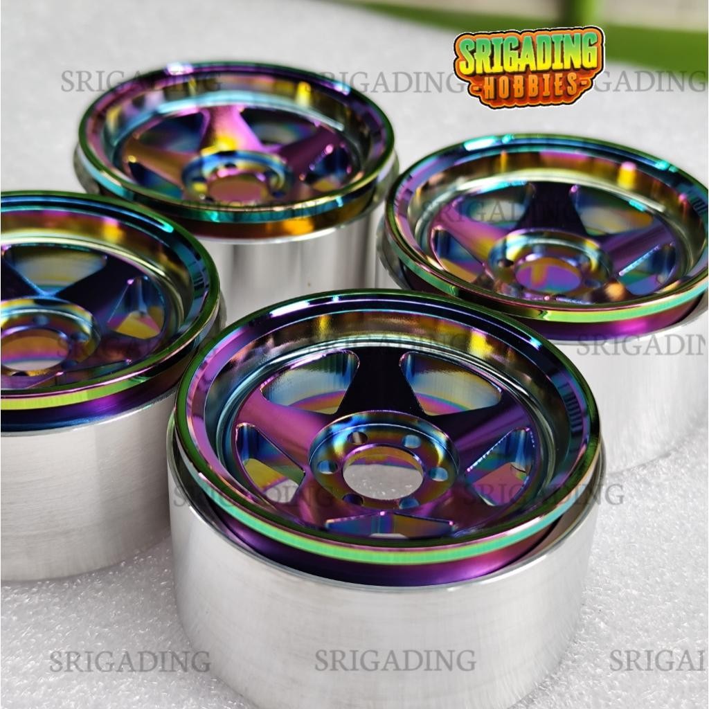 4Pcs Velg Beadlock 2.2 inch 5 Spoke Realistic RC Adventure