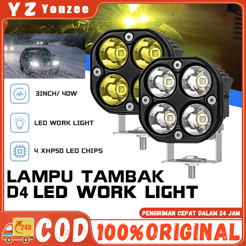 Lampu Tembak Sorot LED 4 Mata 40 Watt Mobil Motor Sorot Lampu Tembak Sorot Laser Gun /Lampu Sorot Te