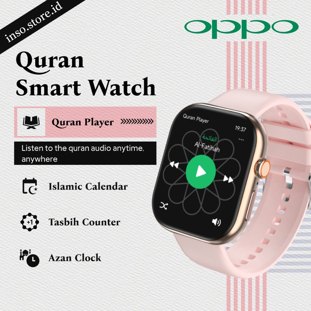[Quran SmartWatch] ORI OPPO Watch FW35 | Adzan Reminder | Al-Qur'an | Tasbih | Orientasi Ka'bah | GP
