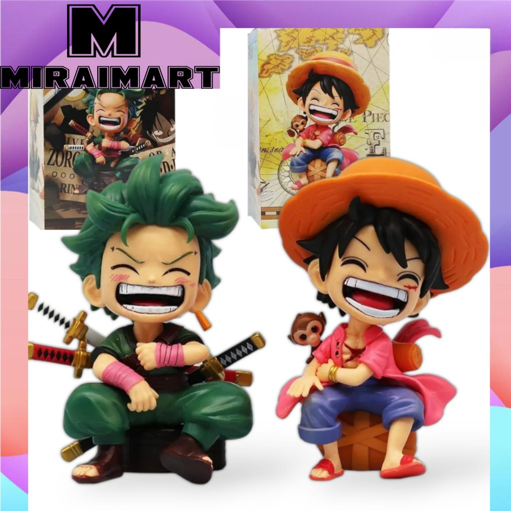 One Piece Action Figure Zoro Roronoa Resin Lufyy Koleksi Pajangan Anime