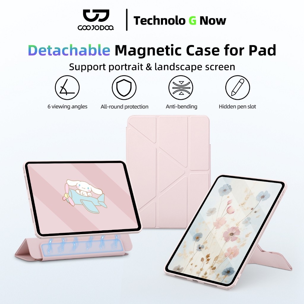 GOOJODOQ for iPad Case Magnetic Detachable Air 4/5/6 Pro 11 8/9/10th Gen Mini 7 with Pencil Holder