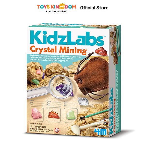 Toys Kingdom 4M Set Kidz Labs Crystal Mining 00-03252 Mainan Menggali Mainan Tambang Mainan Mineral 