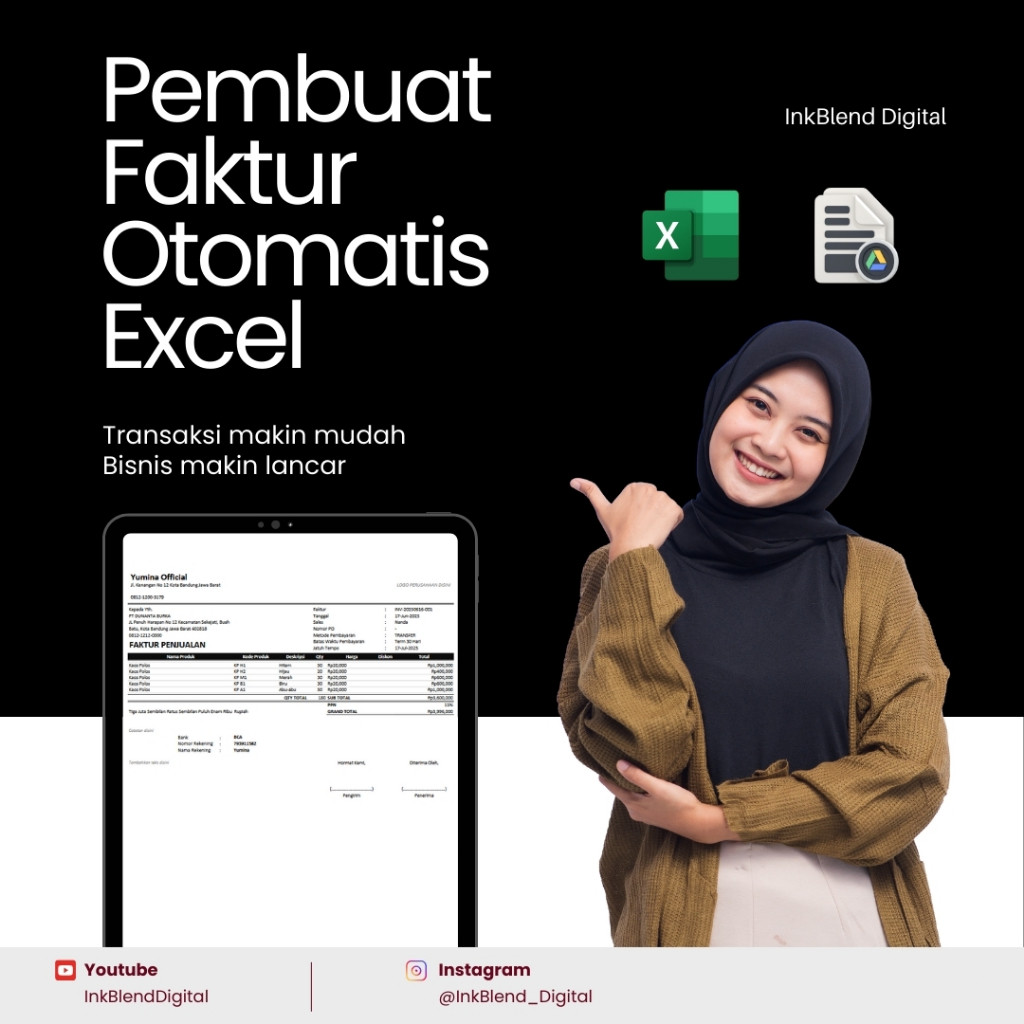Genius id || Template Excel || Pembuat Faktur Otomatis / Invoice Generator / Invoice Excel / Faktur 