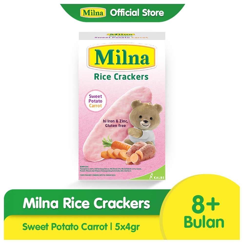 MILNA RICE CRACKERS S.POTATO CARROT 20g
