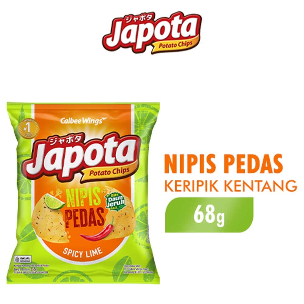 JAPOTA POTATO CHIPS NIPIS PEDAS 68g