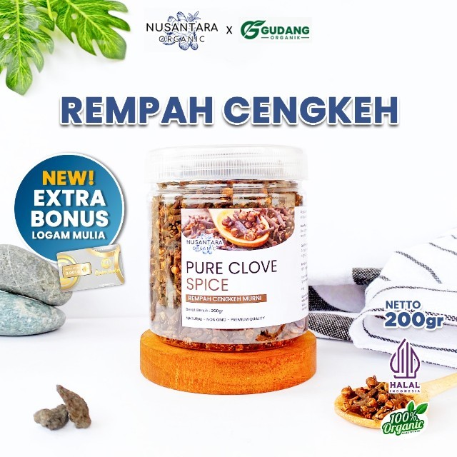 Nusantara Organic Cengkeh Kering Alami Organik Rempah Clove Rimpang Tradisional 200gr GudangOrganik