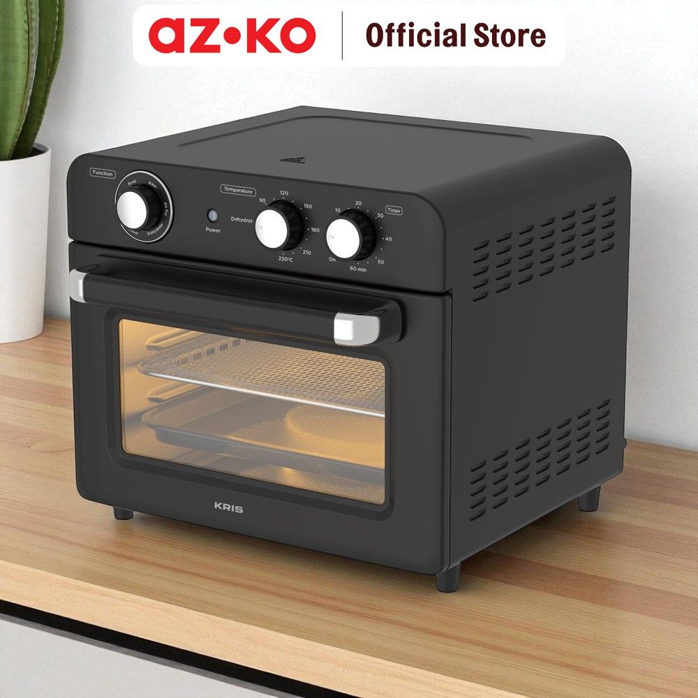 AZKO Kris 18 ltr Air Fryer Oven 900 Watt - Hitam Alat Masak Goreng Pembuat Makanan Penggoreng Tanpa 