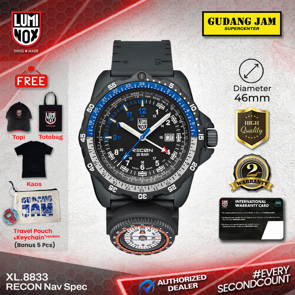 Jam Tangan Analog Pria Luminox XL.8833 Carbonox Recon Nav Spec