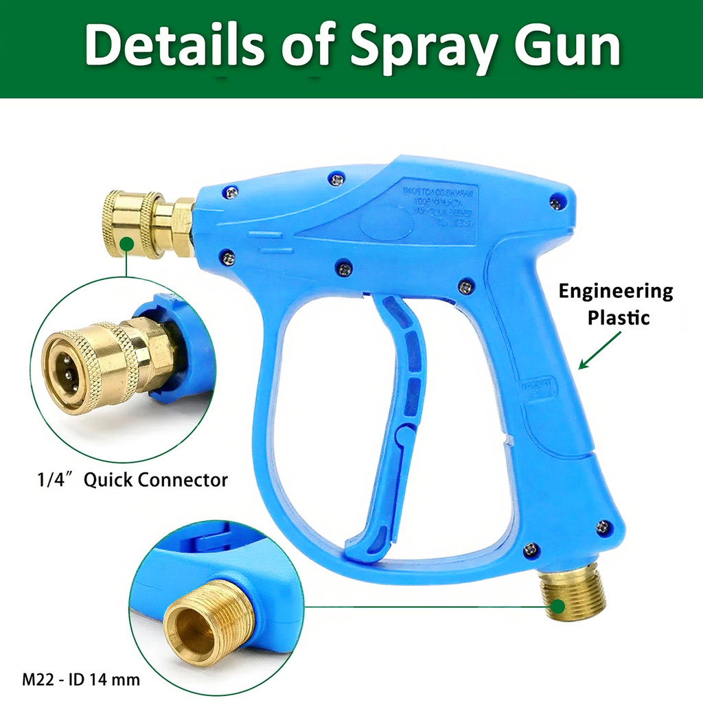 5 Nozzles High Pressure Washer , 1/4" Quick Connect, M22-14mm for Nilfisk Lavor Karcher K2~K7, Car W