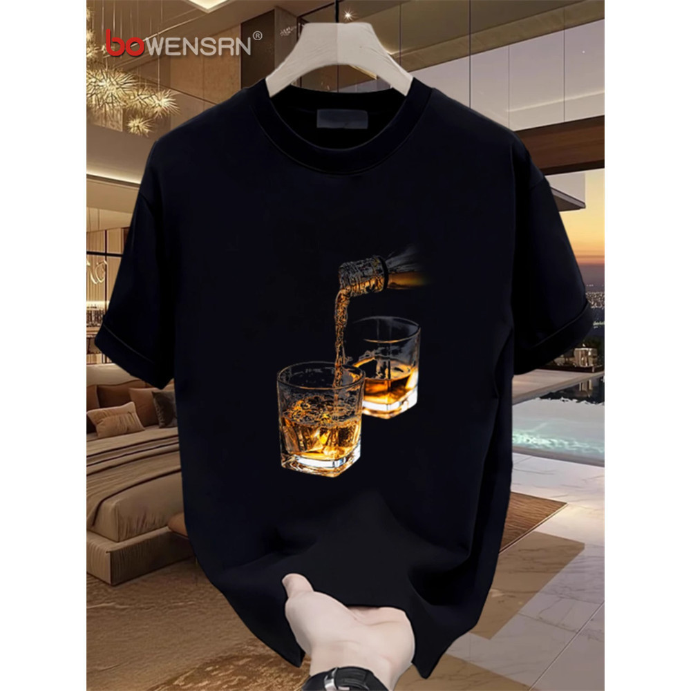 Kaos Distro Pria Lengan Pendek Katun Premium Motif Bunga Printing Desain Keren Trendy Casual Longgar