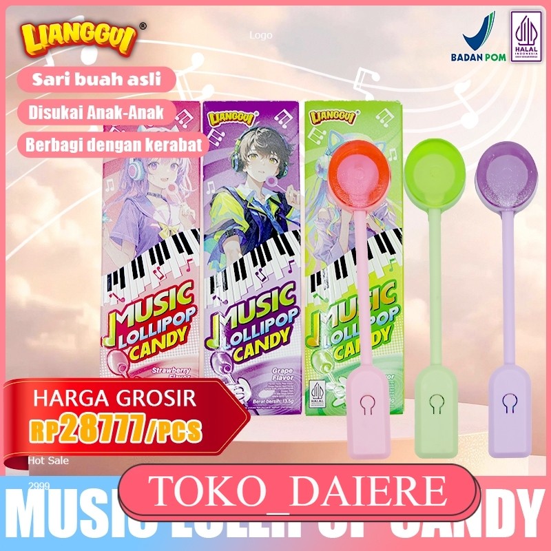 Lianggui Lolipop Musik HALAL - Snack Anak Lolipop Musik, Hadiah Ulang Tahun, Grosir Terjangkau
