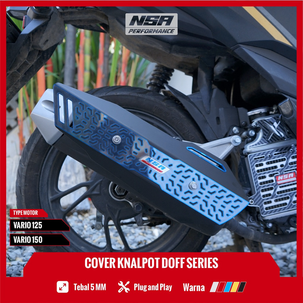 RIDEZONE NSA COVER KNALPOT VARIO 125 150 DOFF & CARBON SERIES TUTUP KNALPOT VARIO 125 150 TAMENG KNA
