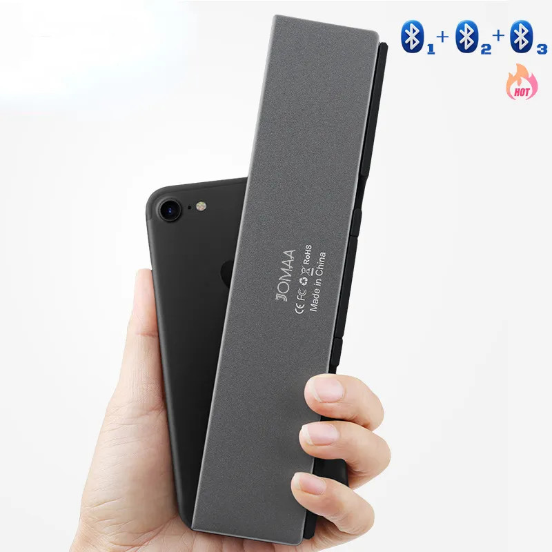BOW Foldable Keyboard Wireless Bluetooth Fog Keyboard With Stand Reargeable Mini Keyboard For Phone 