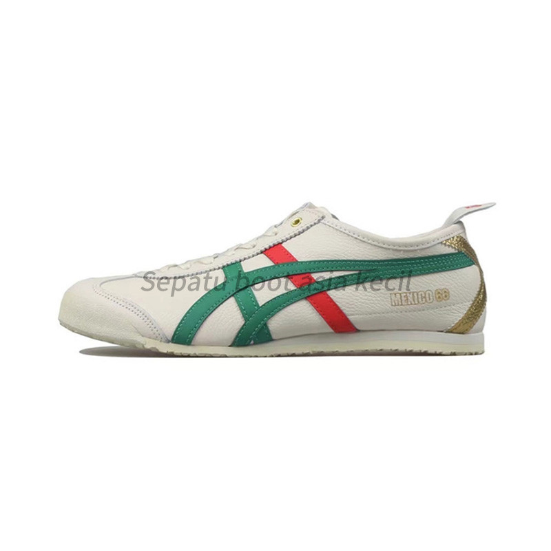Onitsuka Tiger MEXICO 66 Leather low-top sneakers for men in white and green