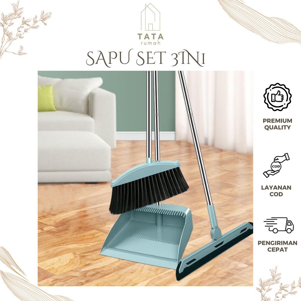 [ TARUM ] Sapu Set 3in1 | Alat Pembersih Lantai | Set Sapu Pengki Pel | Broom Set | Sapu Pengki Pel