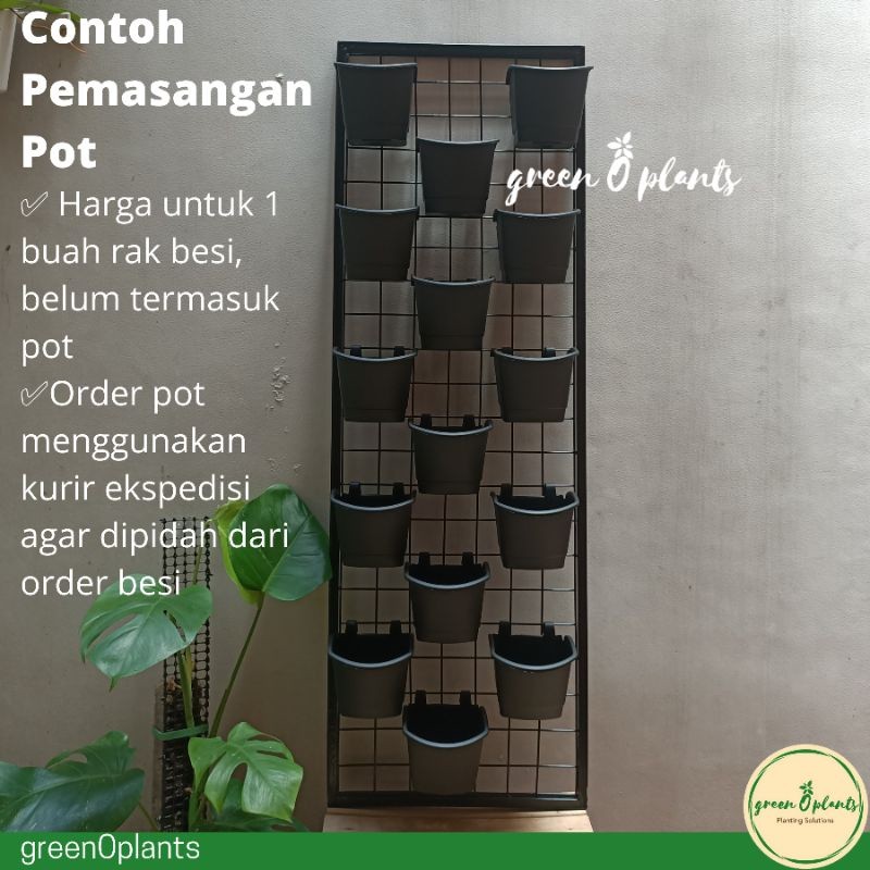 Rak Besi Tanaman Dinding Vertikal Vertical Garden 120cm x 40cm Hitam