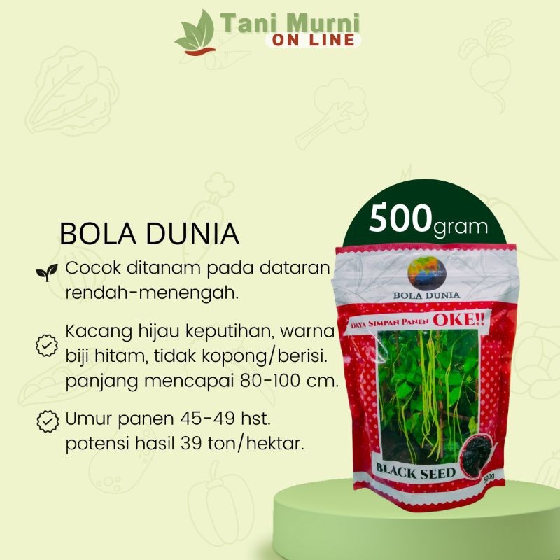 AiSporty Benih Kacang Panjang Bola Dunia 500 gr