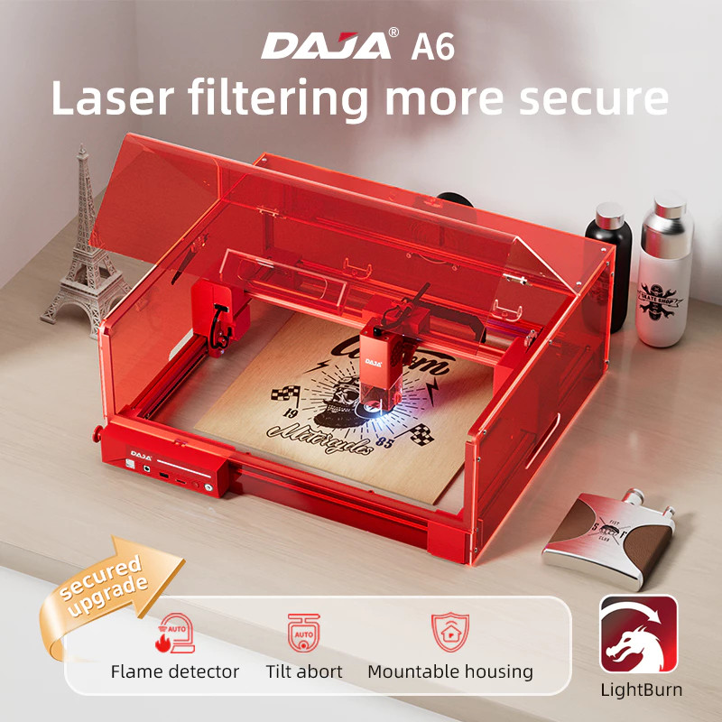 Mesin ukiran laser DAJA A6pro/laser DIY/ukiran dan pencetakan logam/mesin pemotong veneer baja tahan