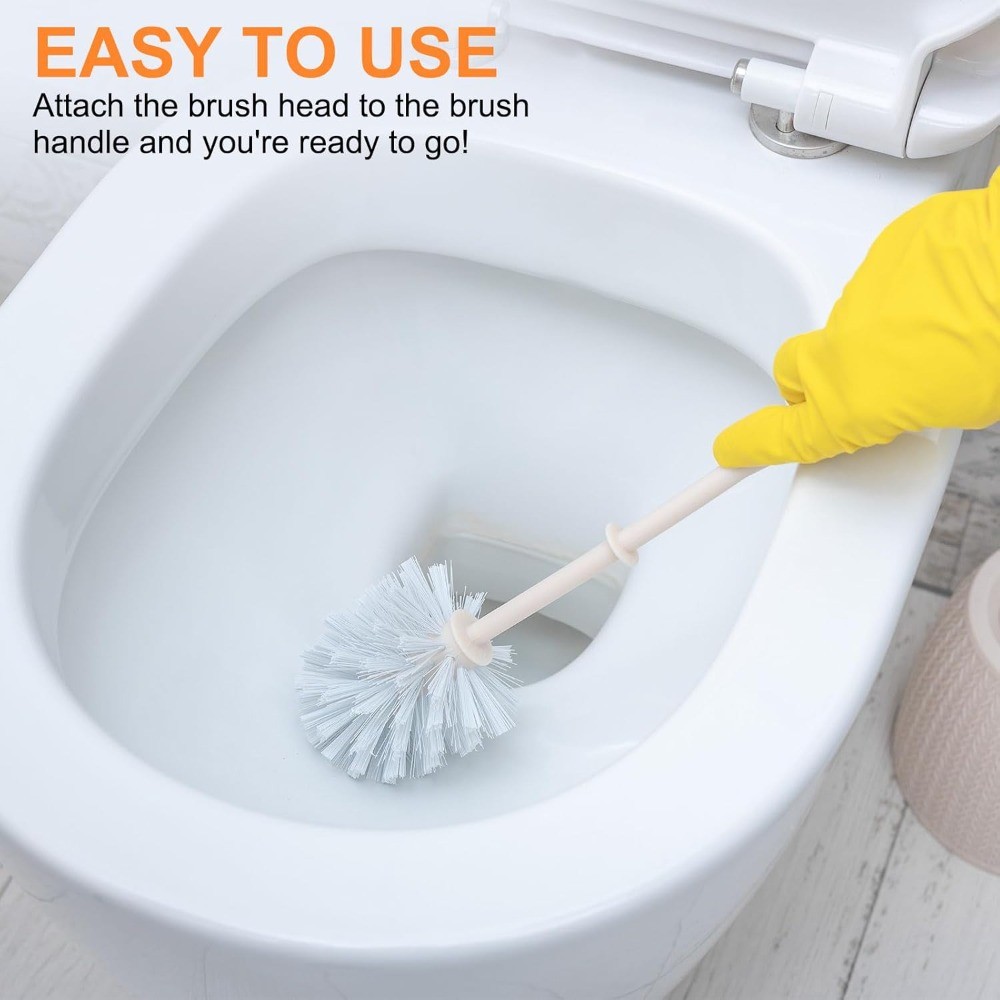 1/3pcs Household Brush Head No Dead Corners White Replacement HeadToilet Brush Bathroom Brush Cleani