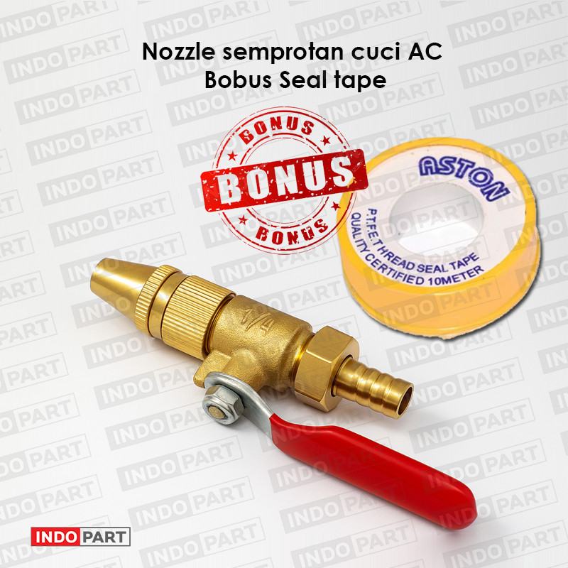 Nozzle Cuci AC Lurus + Spuyer Jet Cleaner 1 Set Bonus Seal Tape | Kepala Semprotan Air Tekanan Tingg
