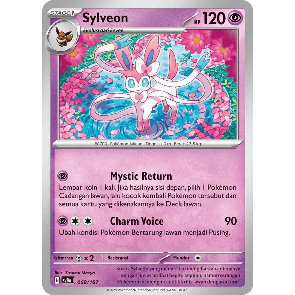 TCG Sylveon 068/187 SV8a Festival Terastal EX KARTU CARD POKEMON Indonesia