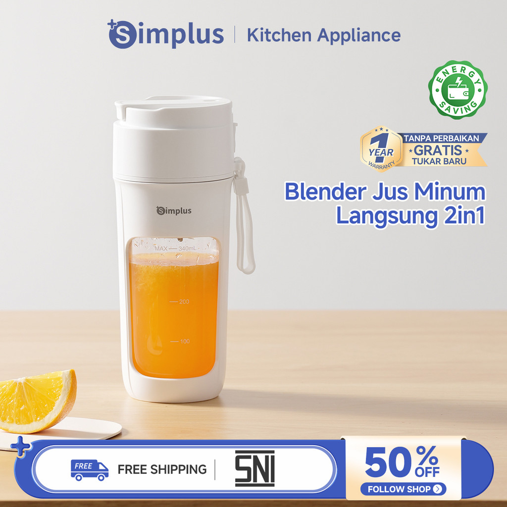 Simplus Blender Portabel Juicer Multifungsi Gelas Siap Minum 10 Set Pisau Jus Buah dan Sayur