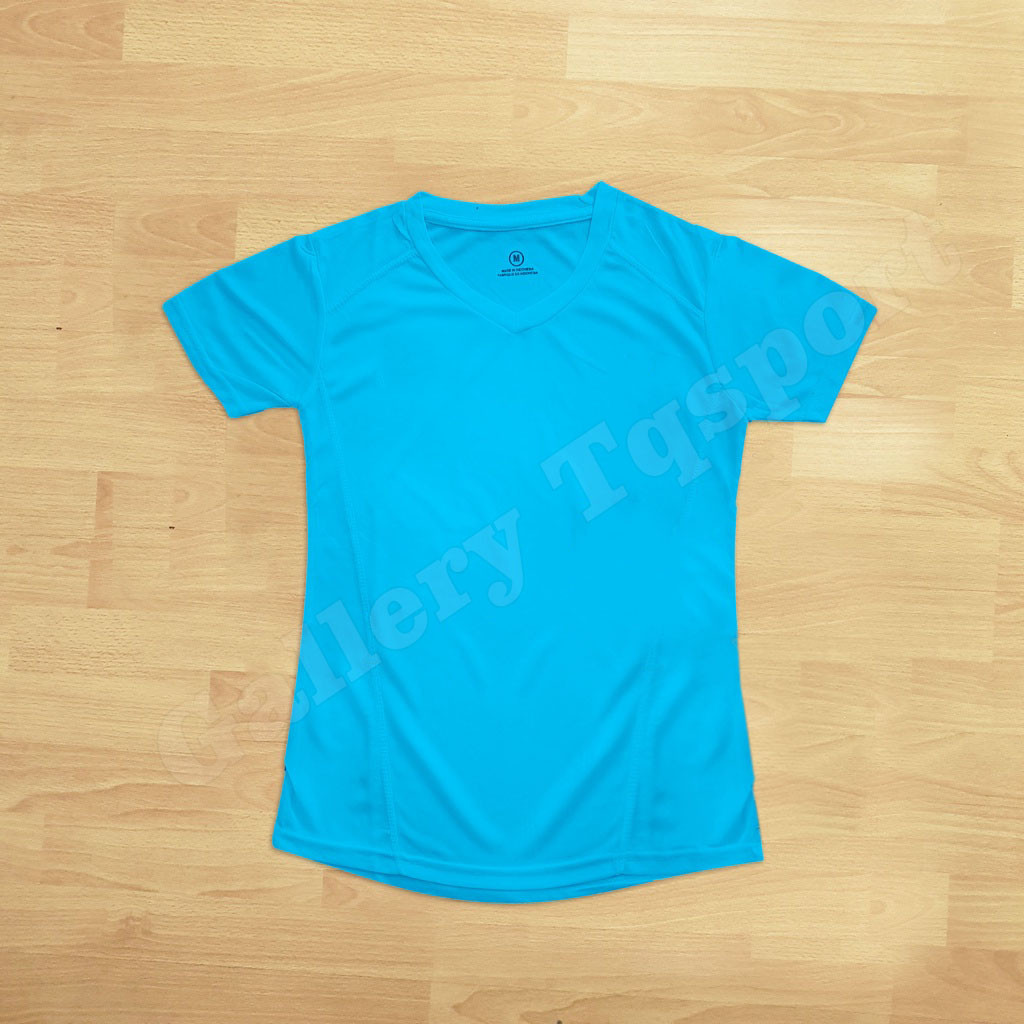 New Baju Kaos Polos Kerah V Wanita / Cewek Ladies Dryfit PL-02