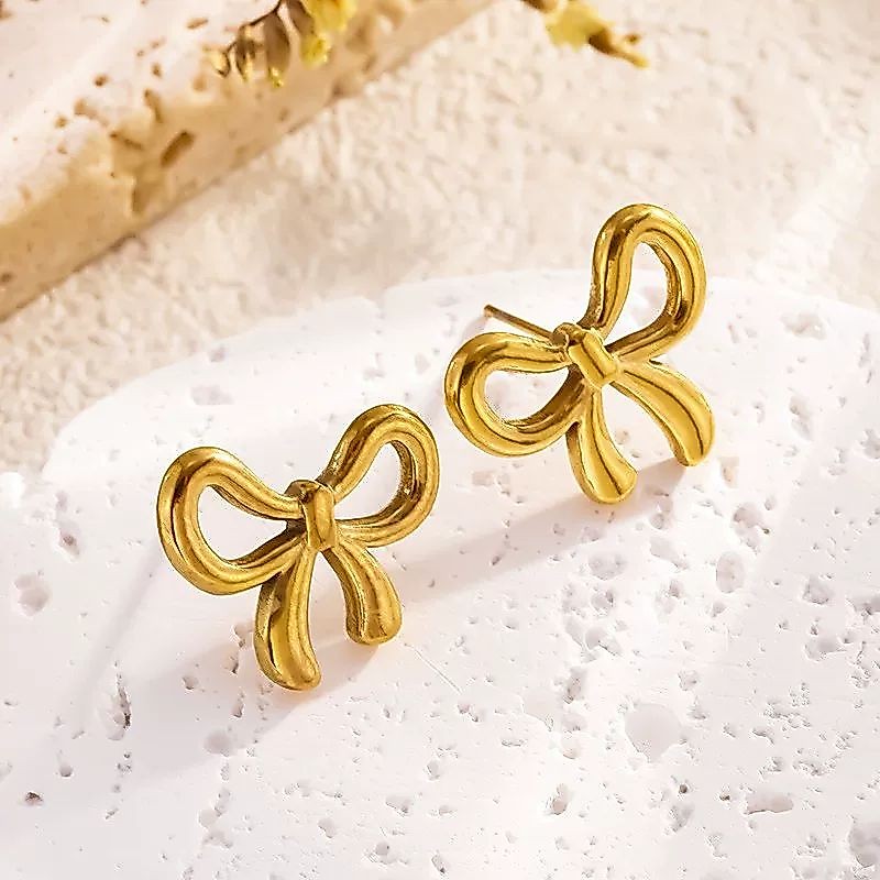 anting tindik tusuk titanium fashion pita besar