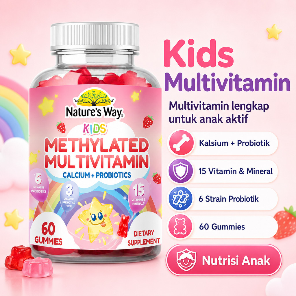 Methylated Multivitamin Gummies 60 Pcs – Permen Jeli Multivitamin Metilasi untuk mendukung metabolis