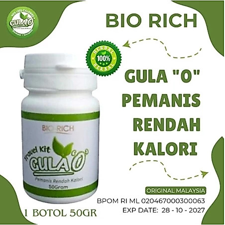 GULA O NOL KALORI ORIGINAL BIO RICH MALAYSIA